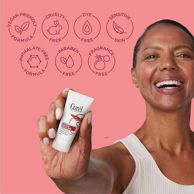 Curel Ultra Healing Intensive Fragrance-Free Lotion For Extra-Dry Skin, Dermatologist Recommended, Ideal for Sensitive Skin, Cruelty Free, Paraben Free, 1 Oz, Pack of 30-GlimoraGlow