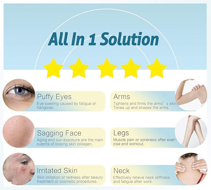 Ice Roller, ESARORA Ice Roller for Face & Eye, Puffiness, Migraine, Pain Relief and Minor Injury, Skin Care Products with 2 Roller (1 Plastic Roller & 1 Stainless Steel Roller)-GlimoraGlow