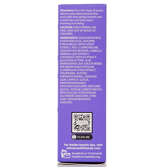 Advanced Clinicals Hyaluronic Acid Serum For Face | Moisturizing Facial Skin Care Products | Hydrating Serum For Face Helps Improve Look Of Wrinkles, Fine Lines, & Uneven Dry Skin Texture, 1.75 Fl Oz-GlimoraGlow