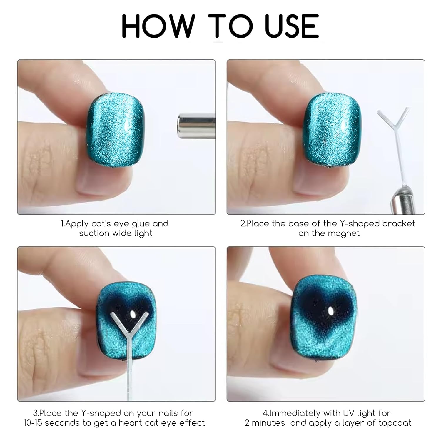 24 Pcs Cat Eye Magnet for Nails + 3 Y-Shaped Metal Brackets for Heart Cat Eye Effect Cylindrical Nail Magnet Magnetic Beads Magnet Double Ended Flower Magnet Stick for Cat Eye Nail Polish-GlimoraGlow