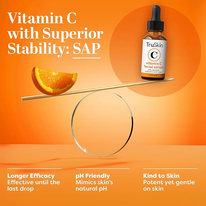 TruSkin Vitamin C Serum For Face – Anti Aging Face Serum with Vitamin C, Hyaluronic Acid, Vitamin E – Brightening Formula – Improve Appearance of Dark Spots, Tone, Fine Lines & Wrinkles, 2 Fl Oz-GlimoraGlow