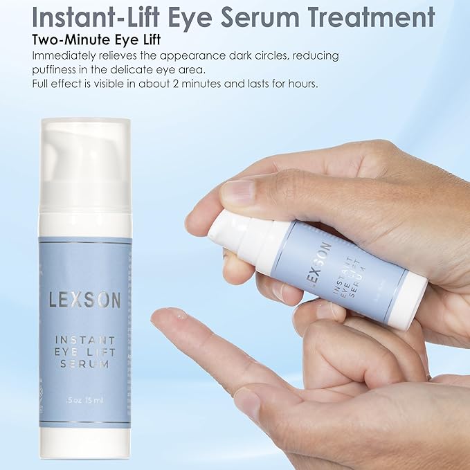 Instant Eye Lift Serum - Provides Immediate Visible Results, Lifts Away Appearance of Lines & Wrinkles. Dark Circles Under Eye Treatment, Eye Cream for Dark Circles and Puffiness-GlimoraGlow