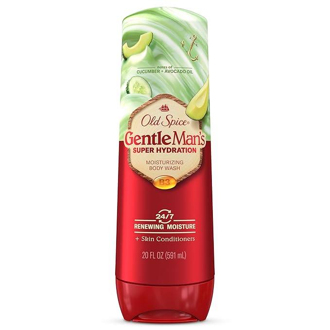 Old Spice Super Hydration Body Wash GentleMan’s Blend, Cucumber + Avocado Oil Scent for Deep Cleaning and 24/7 Renewing Moisture, 20 oz-GlimoraGlow