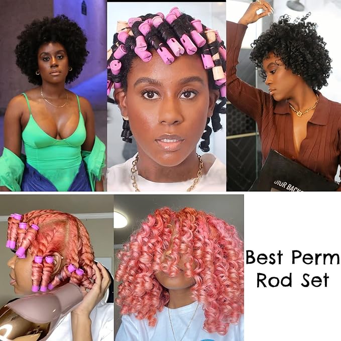 20pcs Women's Perm Rods Set for Natural Hair: 2 Sizes Cold Wave Hair Rollers for Curling and Styling All Hair Lengths - DIY Hairdressing Tools (Purple)-GlimoraGlow