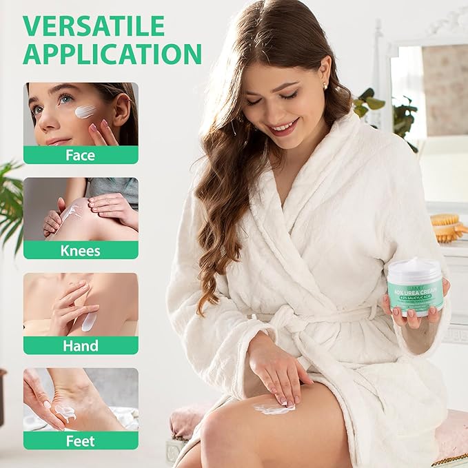 J&H Jasmine&Hyacinth 40% Urea Cream with 2% Salicylic Acid, Aloe, Feet/Heel Cream Moisturizer for Dry Cracked Heel, Knees, Elbows, Hands, Callus Remover, Intensive Hydrating Treatment-5.3 OZ/150 G-GlimoraGlow