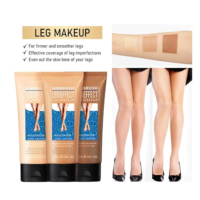 118ml Airbrush Legs, Leg Makeup Lotion, Body Makeup, Waterproof Long Lasting Full Coverage Lightweight Leg Body Cosmetic for Wedding (1#)-GlimoraGlow