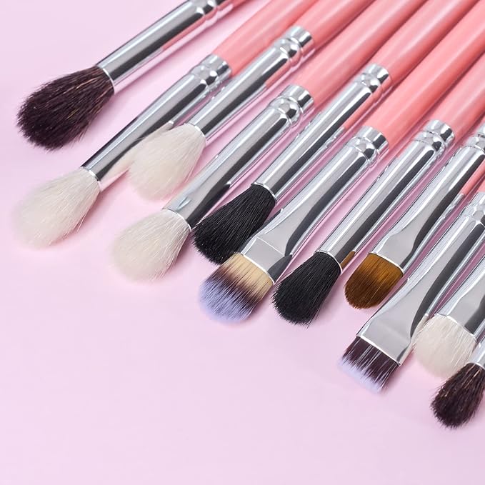 Bueart Design Makeup Brushes Set 26pcs Real Natural Goat Hair Professional labeled Foundation Face Blending Blush Concealers Eyeshadow Brush Set(26Pcs Pearl Pink)-GlimoraGlow