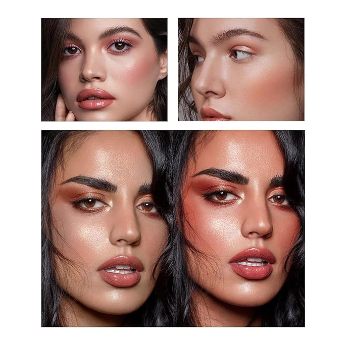 12 Colors Blush Palette,Highlighter Blush Powder Makeup,Long-Wearing,Smudge Proof,Natural-Looking,Blendable Cruelty-Free Matte Finish,Contour and Highlight Blush Palette Face Cosmetics Makeup-GlimoraGlow