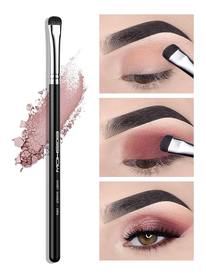 EIGSHOW Angled Eyeliner Brush & Eyeshadow Brush, High-End Precision Gel Liner and Short Smudge Brushes for Cat Eye, Winged Liner (E835&E806)-GlimoraGlow