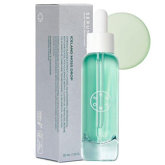 SERUMKIND Iceland Moss Serum - Soothing and Moisturizing Korean Face Serum 1.01 fl.oz. – Malachite, and Beta Glucan – Moisturize Flaky Skin - Vegan, Cruelty-Free, Unscented-GlimoraGlow