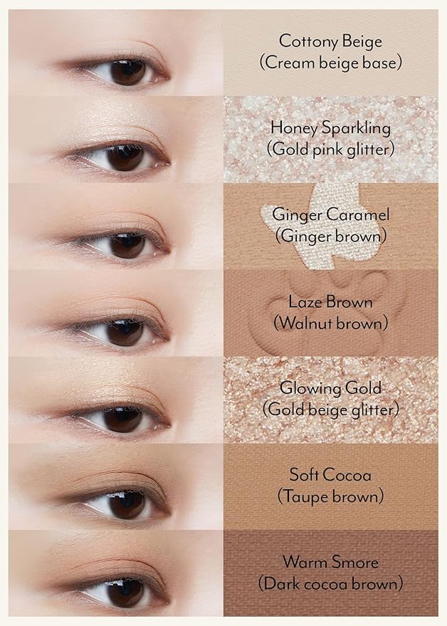 I'M MEME Wonder Soft Layer Palette - 7 Shades | Portable Size, Versatile, Blendable, Neutral Colors with Soft Texture, 01 My Teddy, 0.23 Oz-GlimoraGlow