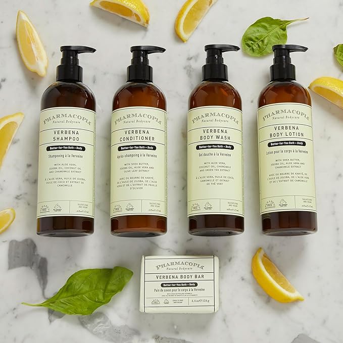 Pharmacopia Verbena Body Lotion - Hydrating Natural Moisturizer with Aromatherapy Benefits - Cruelty-Free Vegan Skin Care - Shea Butter, Aloe Vera, and Jojoba Oil - Lotion for Dry Skin, 16 oz-GlimoraGlow