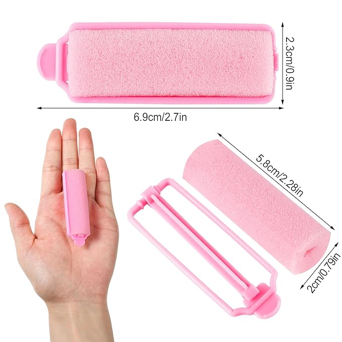 12 Pcs Foam Sponge Hair Rollers 2.4 Inch Hair Curlers to Sleep In Soft Sleep Rollers for Curls Style Heatless Curler Hair Christmas Party Hairstyles-GlimoraGlow