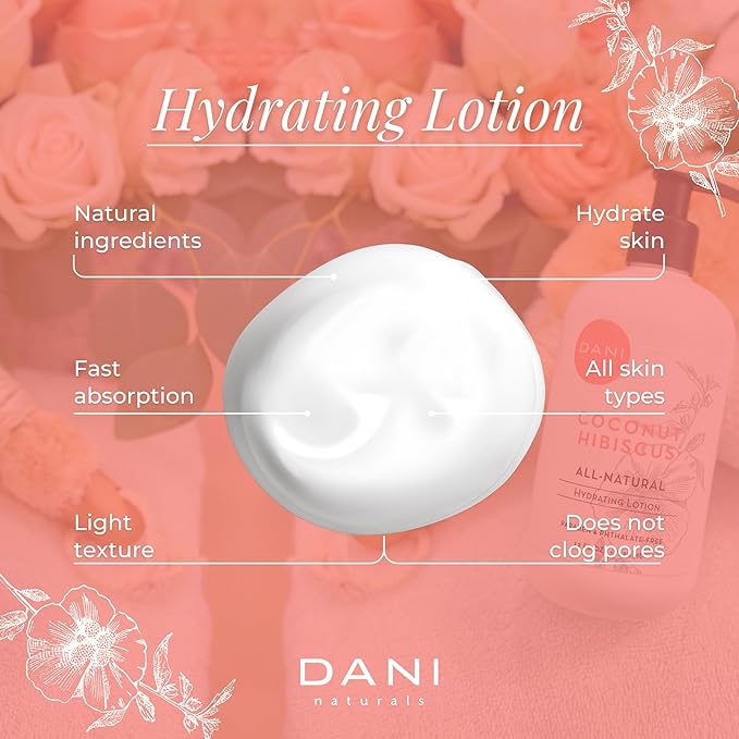 Naturals Hand & Body Lotion - Coconut Hibiscus Scented, Moisturizing & Nourishing Lotion for Dry Skin, Deep Hydration with Natural & Organic Ingredients, Paraben-Free, Vegan & Cruelty-Free, 12 Oz-GlimoraGlow