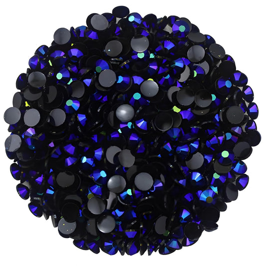 2250 Pcs SS16 4mm AB Flatback Rhinestones for Nails Art Crafts Glitter Round Shine Gems Crystals DIY Clothes Shoes （Black-Bottom Sapphire AB）-GlimoraGlow