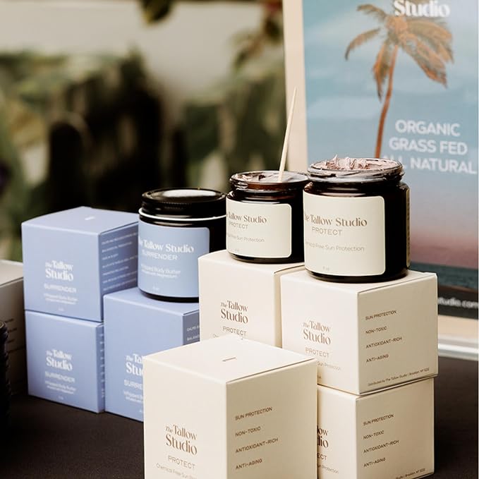 Everyday Tallow Mineral Sunscreen ~ SPF 30 | 100% Grass-Fed & Organic | Face & Body | Naturally Scented with Frankincense & Lavender Oil | Zinc Oxide | Water Resistant (2oz)-GlimoraGlow