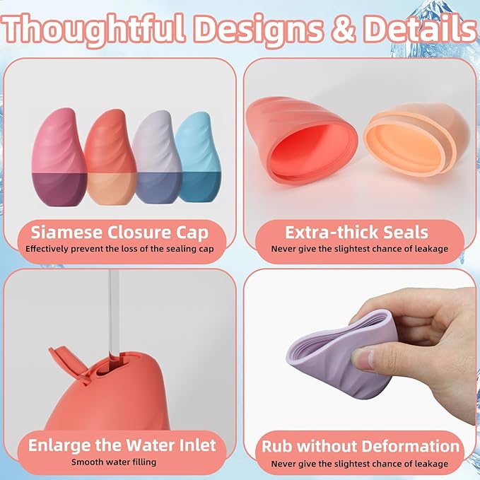Silicone Facial Ice Cube Roller Massager, Facial Beauty Care Tool, Reusable Face Ice Mold - Brighten Skin, Reduce Puffiness (Rose Red)-GlimoraGlow