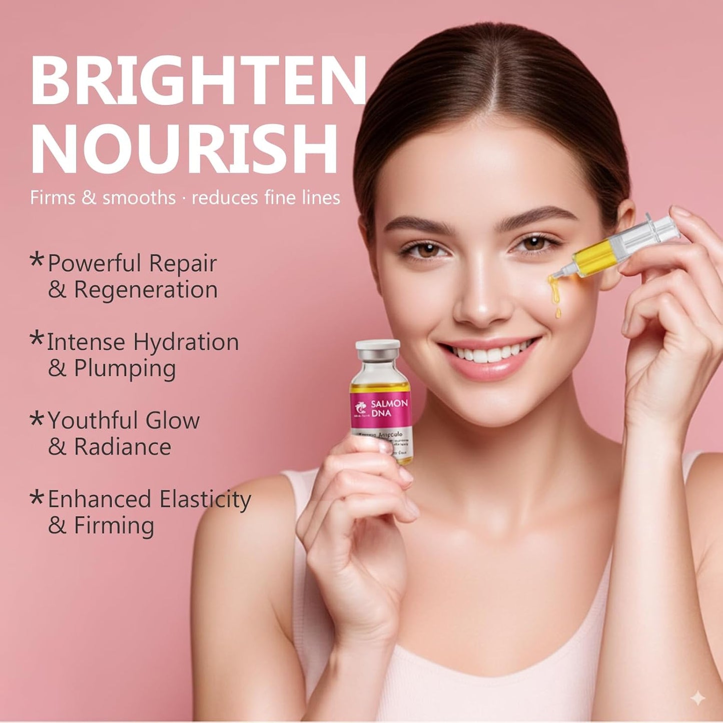 Salmon DNA Ampoule, Microneedling Serum, Anti-Wrinkle & Scar Removal for Face and Body, Salmon DNA Serum Ampoule Anti-wrinkle and Enhance Barrier Function-GlimoraGlow