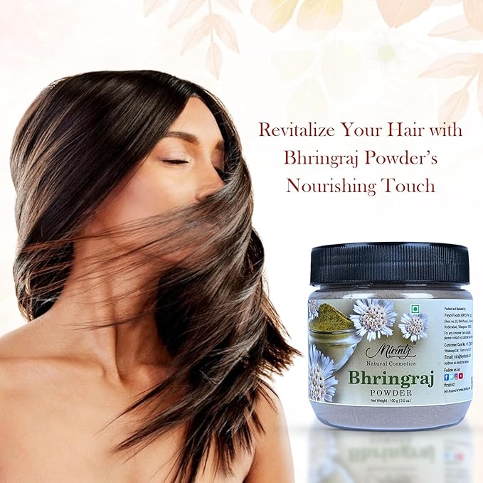 100% Natural Bhringraj Powder | (100 gms) False Daisy Powder Herbal Supplement | Eclipta Alba for Hair Growth Supplements | Karisalankanni Ayurvedic Support for Healthy Hair | Herbal Hair Mix-GlimoraGlow