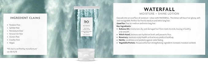 R+Co Waterfall Moisture and Shine Lotion | Lightweight Hair Hydration + Softness | Vegan + Cruelty-Free | 5 Fl Oz-GlimoraGlow
