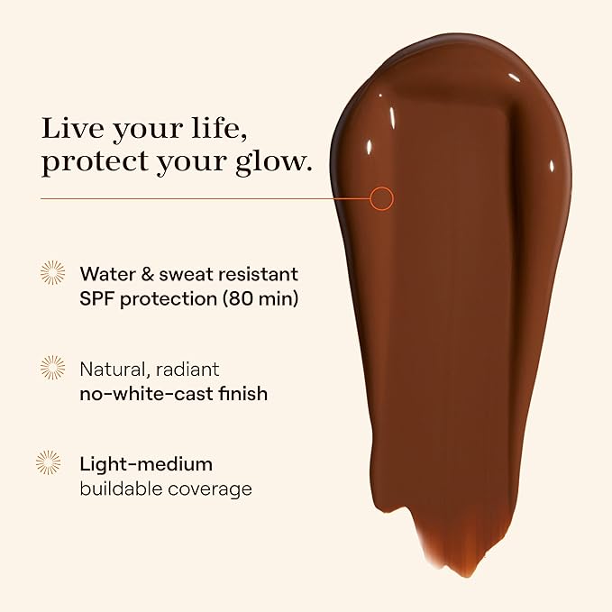 Live Tinted Hueguard Skin Tint SPF 50 - Tinted Mineral Sunscreen with Light-Medium Buildable Coverage With a Hydrating and Radiant Finish - Water and Sweat Resistant, 1.35 fl oz - Shade 02-GlimoraGlow