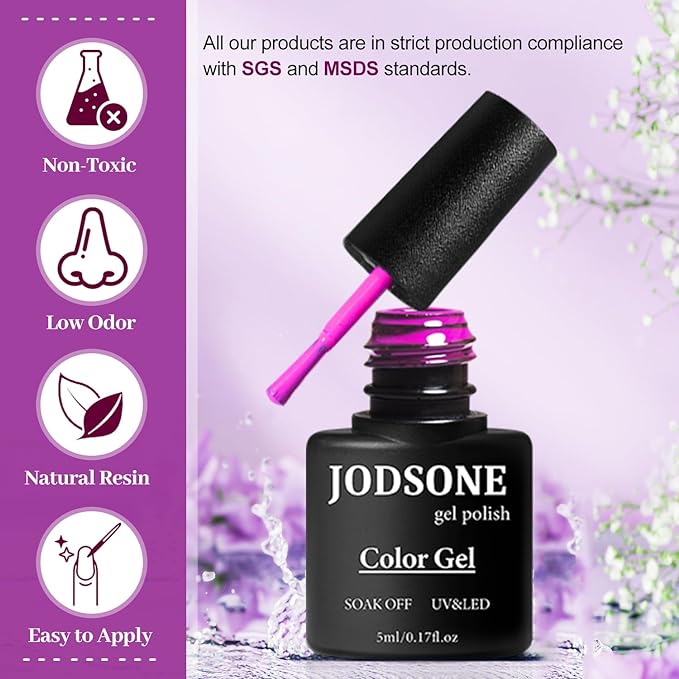 JODSONE 32+4 Pcs Gel Nail Polish Kit Soak Off Gel Polish Set Glitter Gel Nail Kit Nail Art Salon DIY at Home Manicure Kit-GlimoraGlow