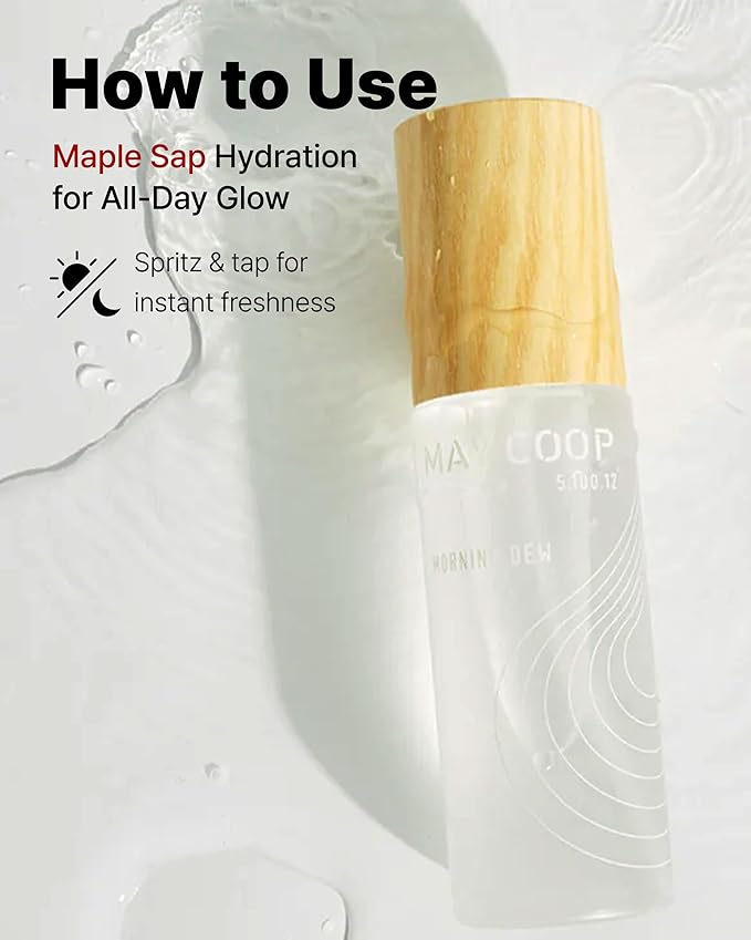 MAY COOP Raw Morning Dew Face Mist – Korean Hydrating Facial Spray with 87% Maple Water & Hyaluronic Acid - Refreshing & Lightweight Formula for Sensitive Skin, 2.71 fl.oz.-GlimoraGlow