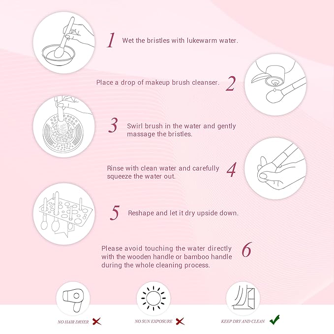 Jessup Makeup Brushes, Labeled Makeup Brush Set Premium Synthetic and Natural Hair Foundation Powder Concealer Eyeshadow Blending 15pcs Brush Kit, Rose Gold/Black T160-GlimoraGlow