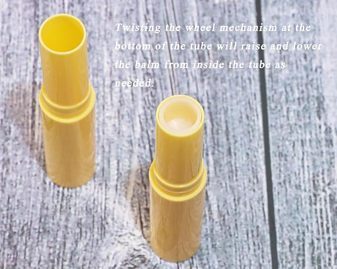 0.14oz Empty Flavored Lip Balm Container Tubes Plastic Homemade Moisturizing Lip Stick with Caps Bulk Fit for Women Adult DIY Making Supplies, 25 Count (Yellow)-GlimoraGlow
