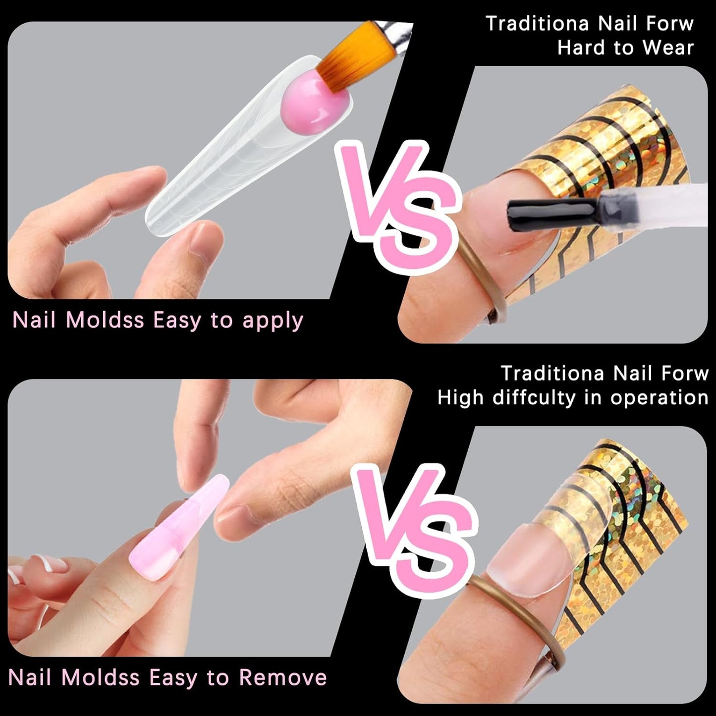 120 Pcs Dual Nail Forms 12 Sizes Half Matte Extension Poly Nail Gel Full Cover Nail Molds With Scale Builder Coffin Nail for Gel Manicure Nail Art Design Salon DIY at Home-GlimoraGlow