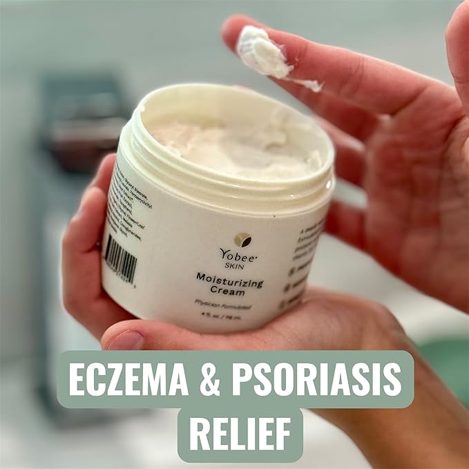 Yobee Body & Face Cream for Dry, Itchy Skin | Dermatologist Formulated | Probiotics, Honey, Turmeric, Vitamins B12 & E, Ceramides, Shea Butter | Fragrance Free | For Kids & Adults | Soothe Eczema-GlimoraGlow