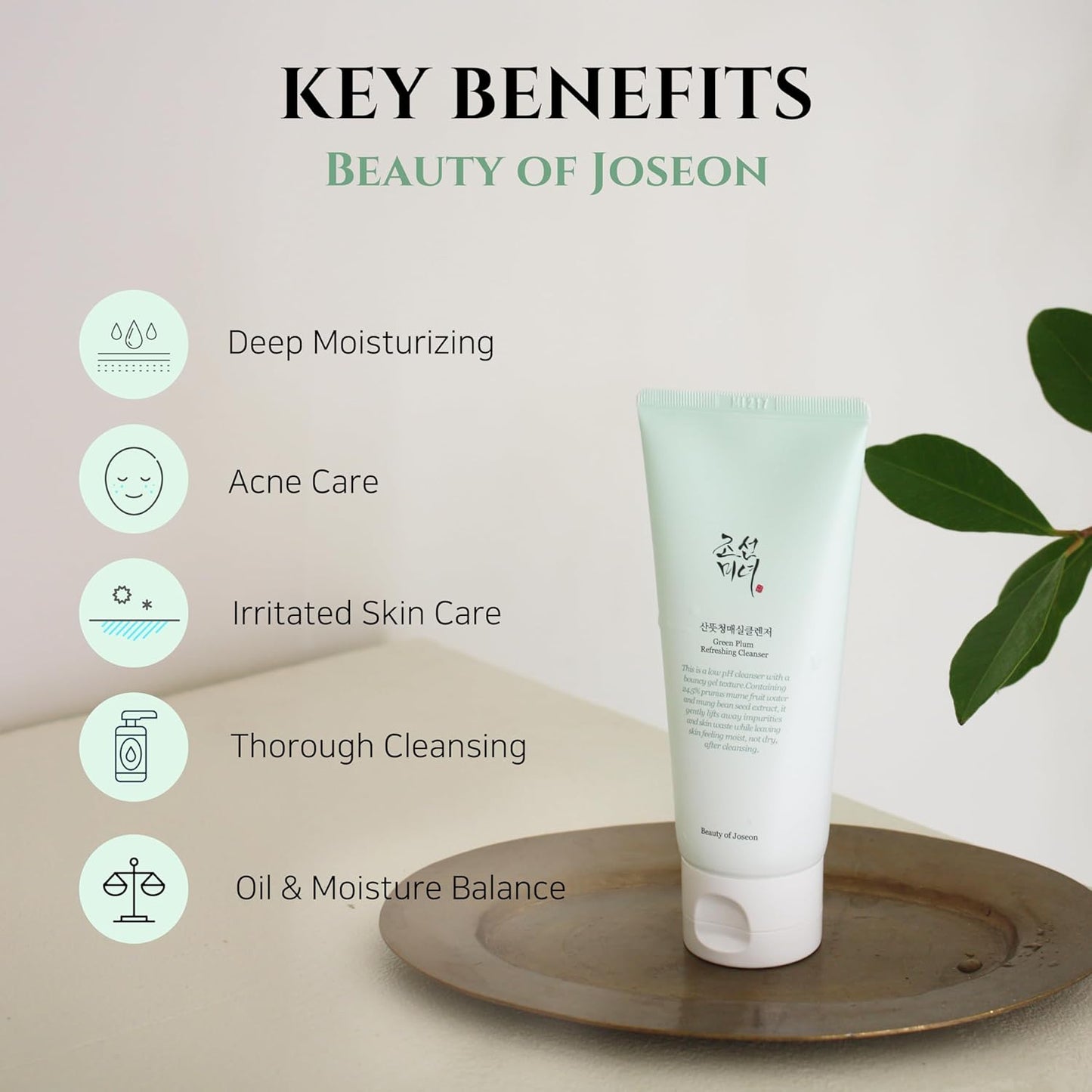 Beauty of Joseon Green Plum Refreshing Cleanser Gel Type Deep Pore Cleansing, Acne Face Wash, Blackhead Remover for All Skin Types, Korean Skincare 100ml, 3.38 fl.oz-GlimoraGlow