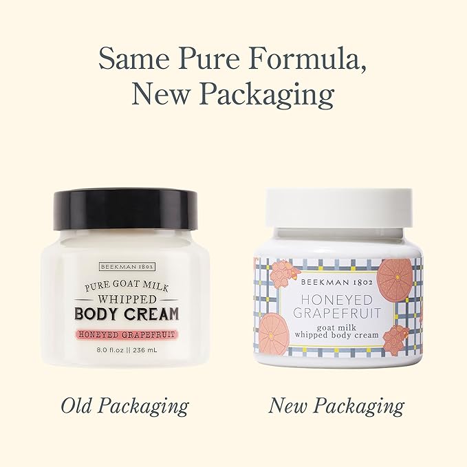 Beekman 1802 Whipped Body Cream, Honeyed Grapefruit - Scented - 8 oz - Intensely Hydrating & Softens Skin - With Goat Milk - Good for Sensitive Skin - Cruelty Free-GlimoraGlow