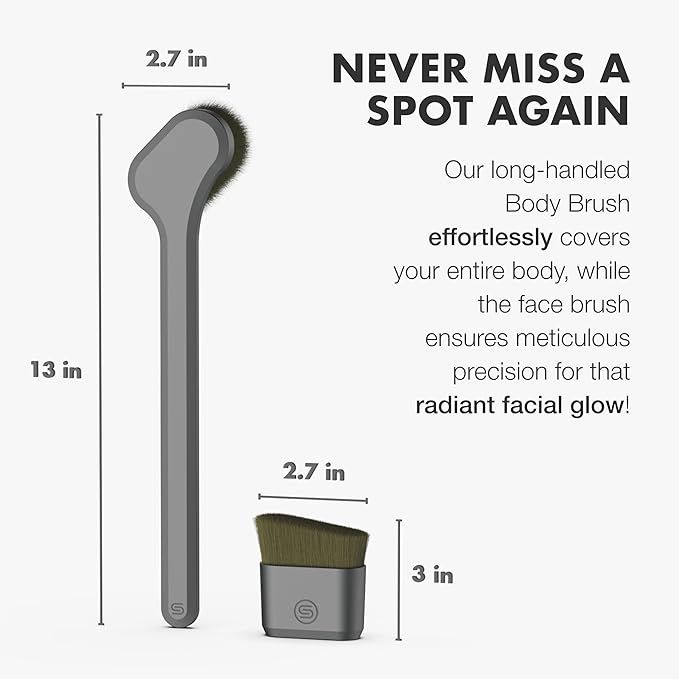 SONN Self Tanner Brushes - Body and Face Kabuki Brush Applicator for Fake Tan, Lotion, Makeup, and Sunscreen, Back Applicator for Sunless Tanner and cream (Face Brush)-GlimoraGlow