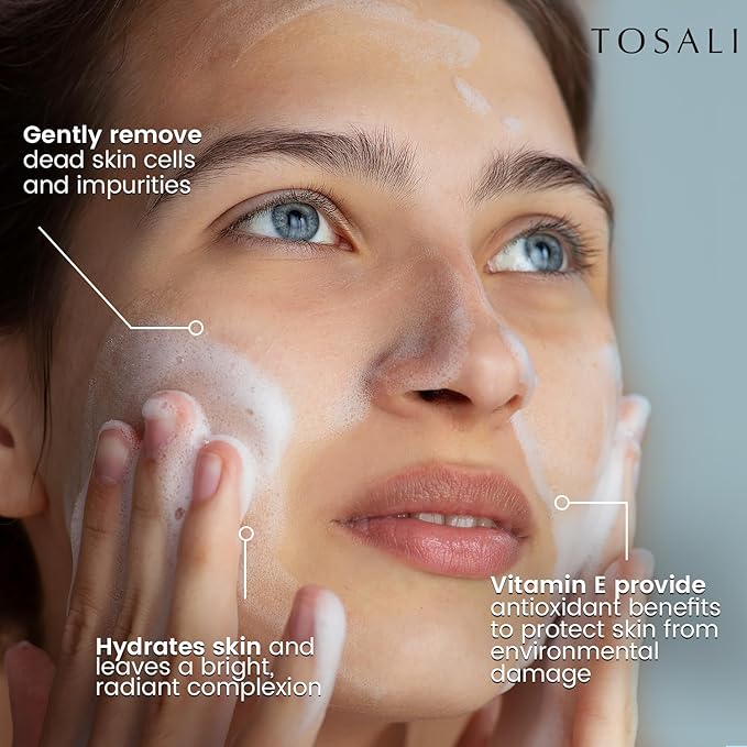 Anti Aging Daily Peeling Face Exfoliator – Peeling Gel with Hyaluronic Acid, Lactic Acid & Vitamin E, Gentle Exfoliating Gel for All Skin Types, Skin Care for Women, 6.8 Oz-GlimoraGlow