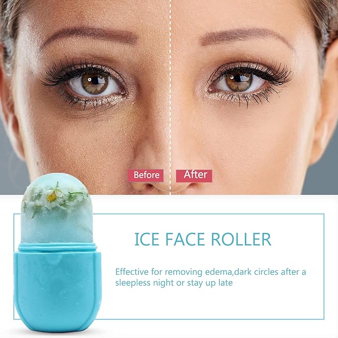 Upgraded Silicone Ice Roller for Face Massage and Skin Care - Facial Beauty Tool for Eyes, Gua Sha and Cooling-GlimoraGlow