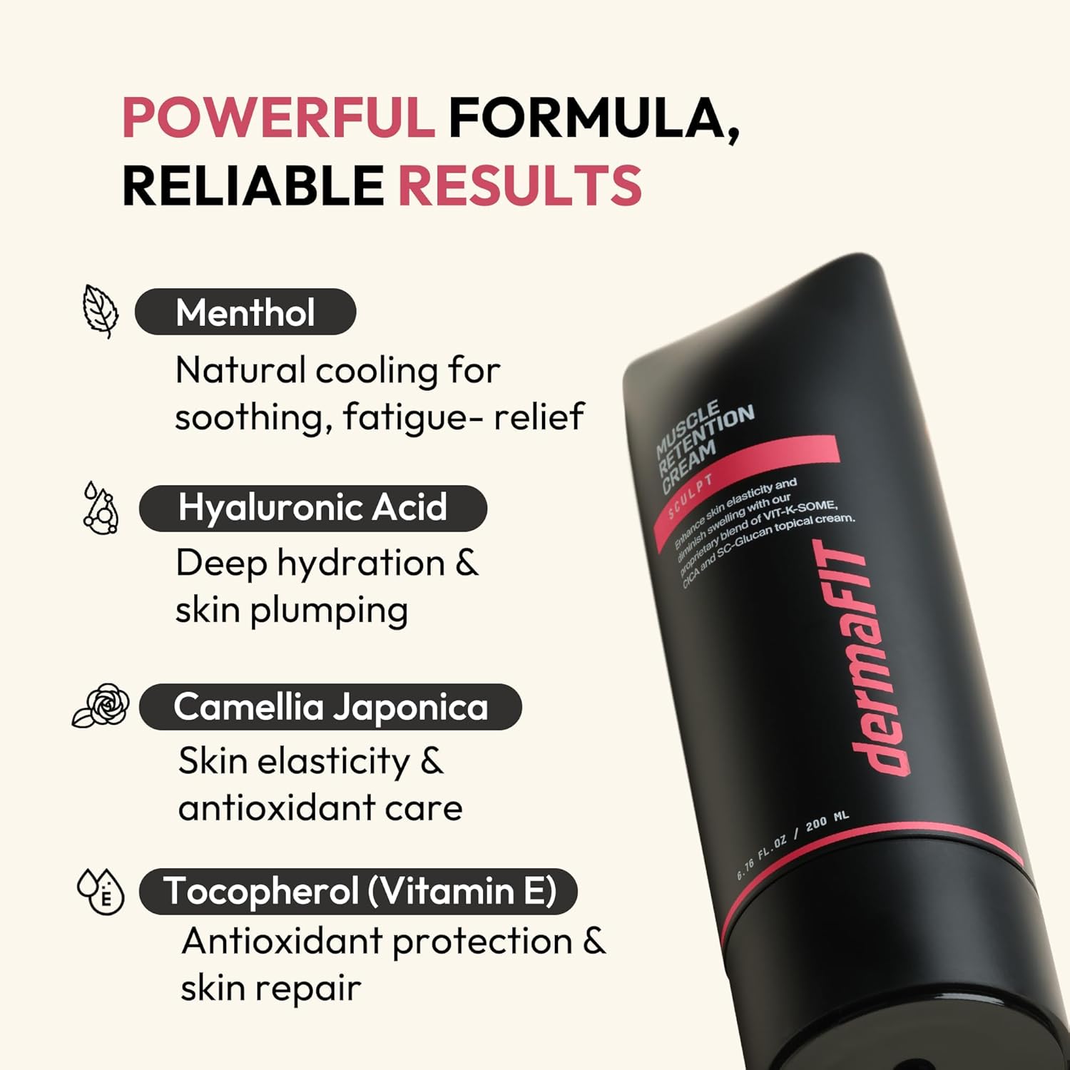 Sculpt Muscle Maintenance Body Cream - Shaped & Balanced Body Muscle Retention Cream - Safe Lose Fat Without Yo-Yo Effect, Post Workout, 200ml, Topical Analgesic for Muscle-GlimoraGlow