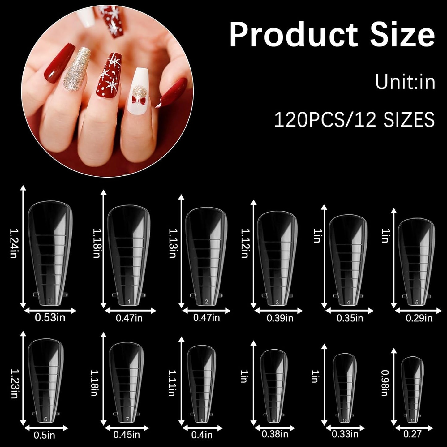 120 Pcs Poly Extension Gel Dual Nail Forms and Molds - Ballet Coffin Nail Forms Set for Gel Manicure DIY at Home-GlimoraGlow
