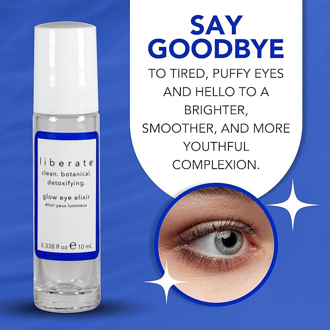 Glow Eye Elixir - .338 Oz Eye Serum with Roller Ball Applicator - Under Eye Serum for Dark Circles and Puffiness - Hydrating Eye Cream for Men and Women to Smooth Fine Lines and Wrinkles-GlimoraGlow