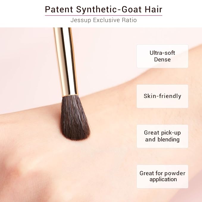 Jessup Professional Eye Makeup Brushes Set Natural-Synthetic 15pcs for Eyeshadow Blending Concealer Eyeliner Eyebrow, Zinfandel T284-GlimoraGlow