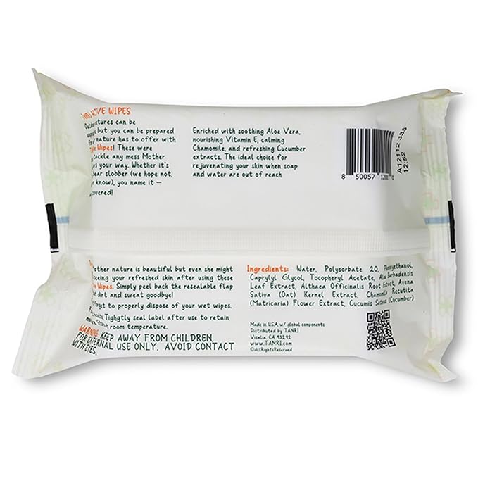 TANRI Primo Explorer Pack; Includes SPF50+ Sunscreen Lotion with Zero White Cast, Active Wipes No-Rinse Body Wipes, Moisturizing SPF15 Pear Lip Balm and an Adjustable Fanny Pack (4-Pack Bundle)-GlimoraGlow