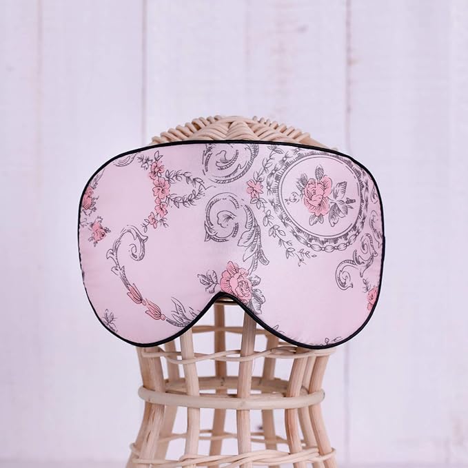 100% Pure Silk Eye Mask Sleep Eye Mask Eye Cover Eyeshade Sleeping Eye Mask Floral Colors (#1)-GlimoraGlow