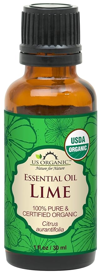 US Organic Lime Essential Oil - Certified Organic, Steam Distilled - W/Euro droppers (More Size Variations Available) (30 ml / 1 fl oz)-GlimoraGlow