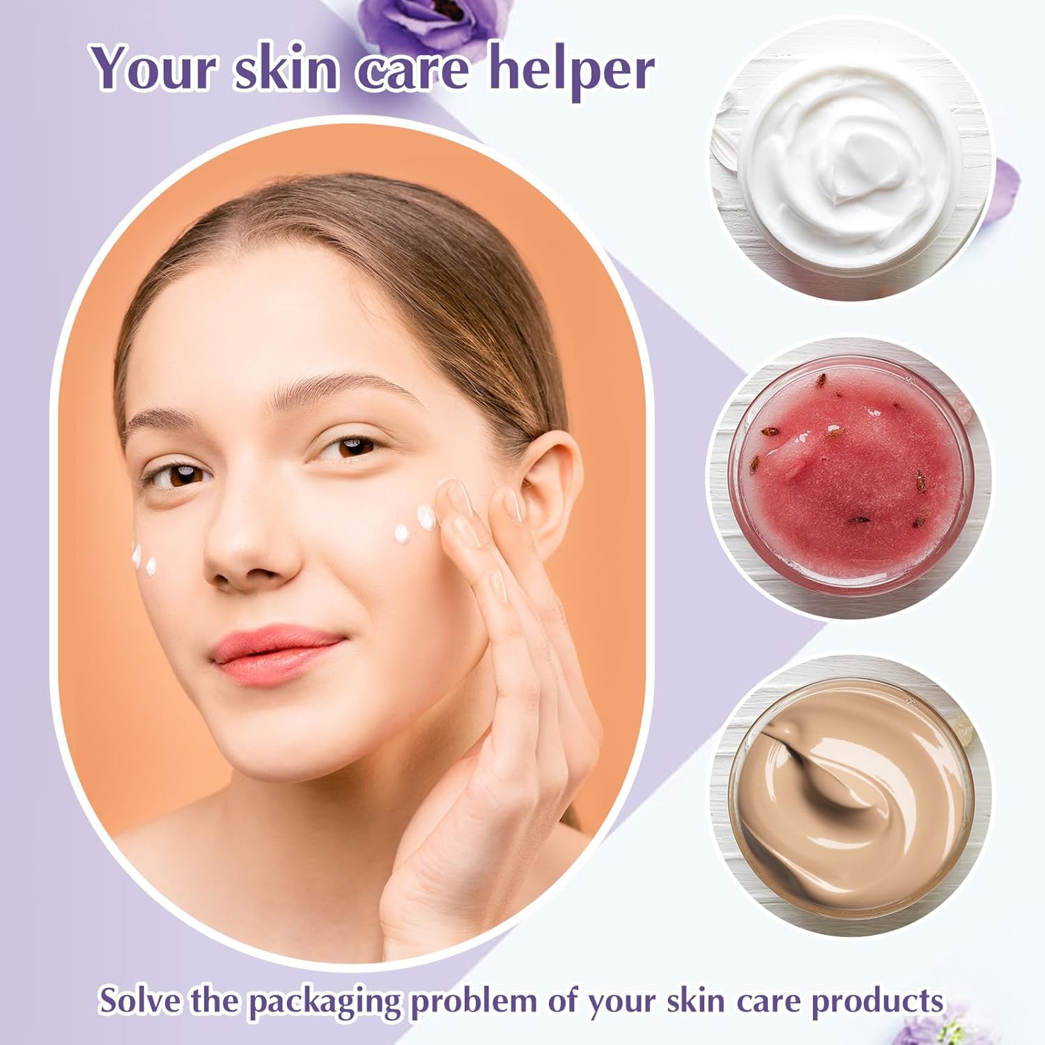 200 Pcs 1 oz Empty Bulk Plastic Container Jars with Lid Leak Proof Round Plastic Jars Small Cosmetic Travel Containers for Storage Makeup Creams Lotion Ointments, White-GlimoraGlow