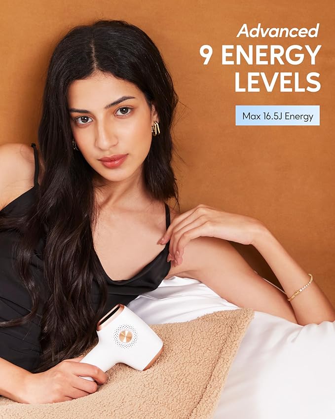 INNZA IPL Hair Removal with Ice Cooling Care Function for Women,Long-Lasting Results,999,999 Flashes Painless IPL Hair Remover, Hair Removal Device for Armpits Legs Arms Bikini Line-GlimoraGlow