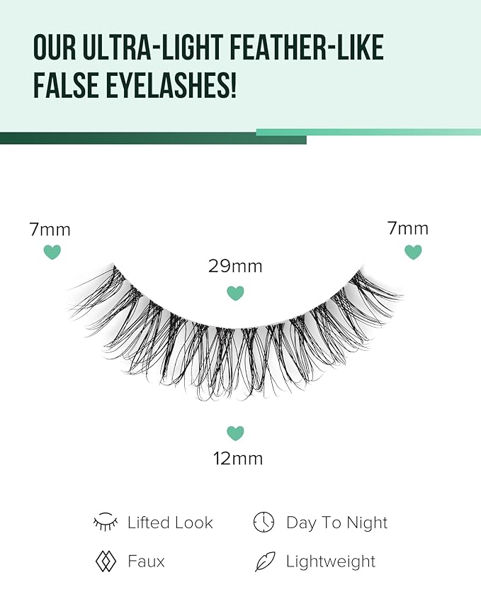 Short Strip Lashes Natural Eyelashes Wispy Lashes Fluffy Mink Lashes C Curl Eye Lashes Soft Small False Eyelashes Demi Wispies Eyelashes 7 Pairs-GlimoraGlow