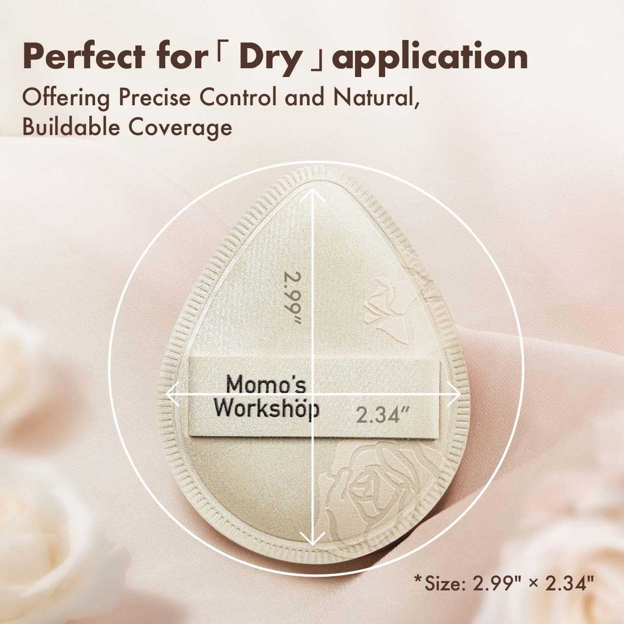 Satin White Egg Makeup Sponge,Firm Bounce Rubycell,Cushion Sponge with Wide PU Leather for Quick-Dry/Full Coverage Foundations, Cosmetic Puff,2pcs Beauty Puffs&Storage Case-GlimoraGlow