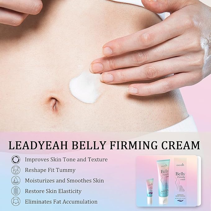 B Flat Belly Firming Cream - Moisturizing, Lifting, Firming for Stomach, Thighs and Butt, Body Lotion gift for Women and Men, 125 ML +5 ML-GlimoraGlow