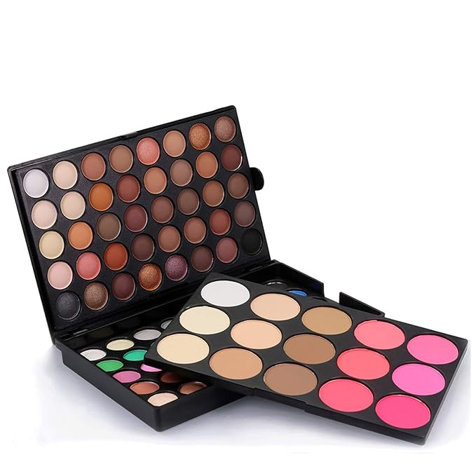 120 Color Eyeshadow Palette Kit with 10 Pcs Foundation Makeup Brush, Professional Daily Use Colorful with Velvety Texture Eyeshadow Palette, Highly Pigmented Waterproof Long Lasting Makeup-GlimoraGlow