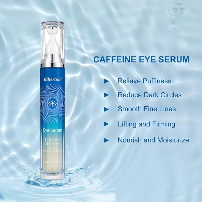 Caffeine Eye Serum for Dark Circles, Puffiness, Bags Under Eyes, Illuminating Eye Serum, Retinol Eye Serum, Anti-Aging Eye Serum for Dark Circles, Age Spots, Fine Lines, Wrinkles-GlimoraGlow